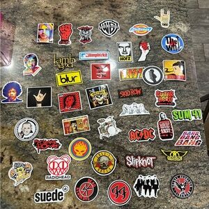 Lot of “Rock” stickers.